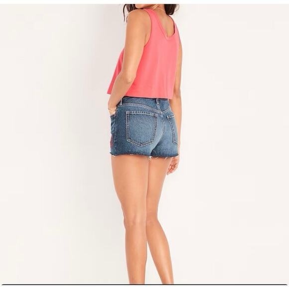 Old Navy OG straight stretch denim shorts high rise secret smooth pockets 4 - Picture 2 of 3